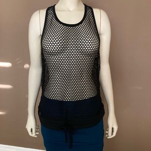 Black fishnet tank (see through), size small